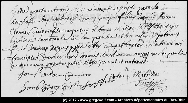 KRENER Jean Georges - Reichschoffen, Bas-Rhin, France - o 1739 - sosa 0188 
