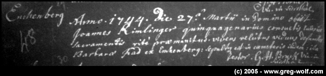 RIMLINGER Jean - Enchenberg, Moselle, France - + 1744 - sosa 0992 